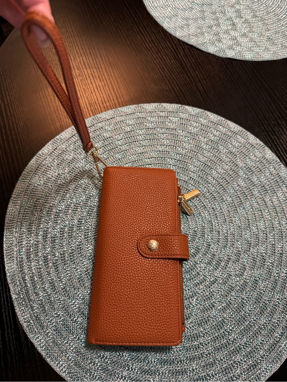 Montana West Pebbled Wristlet in Cognac - Picture 2 of 13